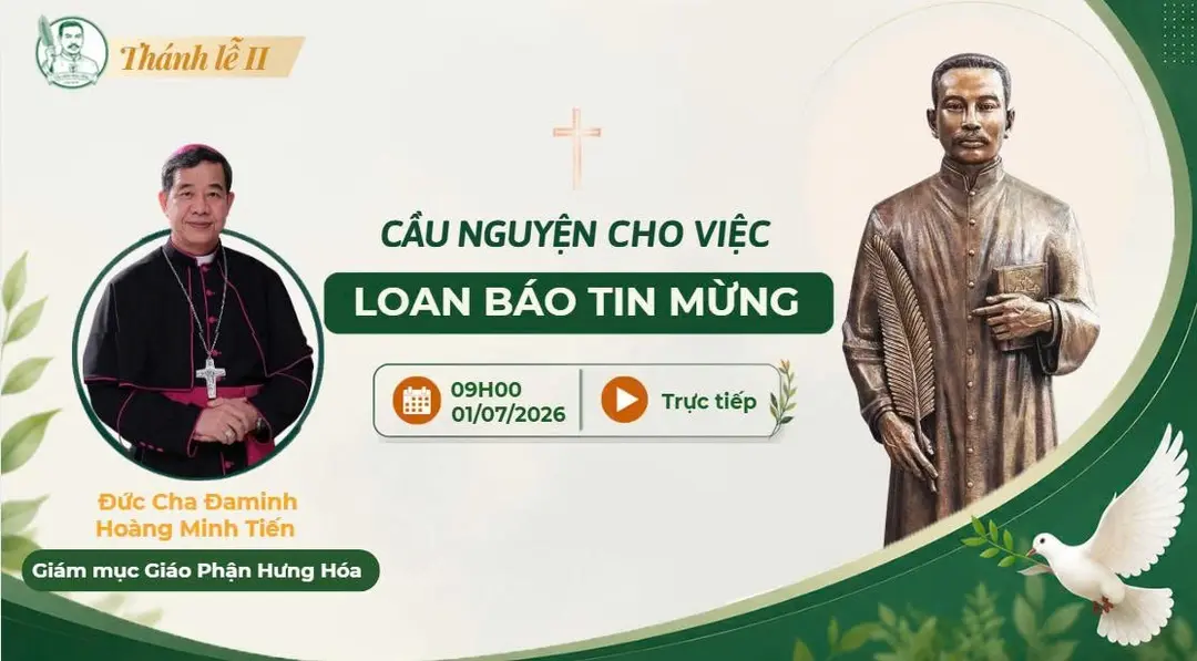 Thánh lễ 2 lúc 9:00 ngày 1-7-2026 tại Nhà thờ Tắc Sậy
